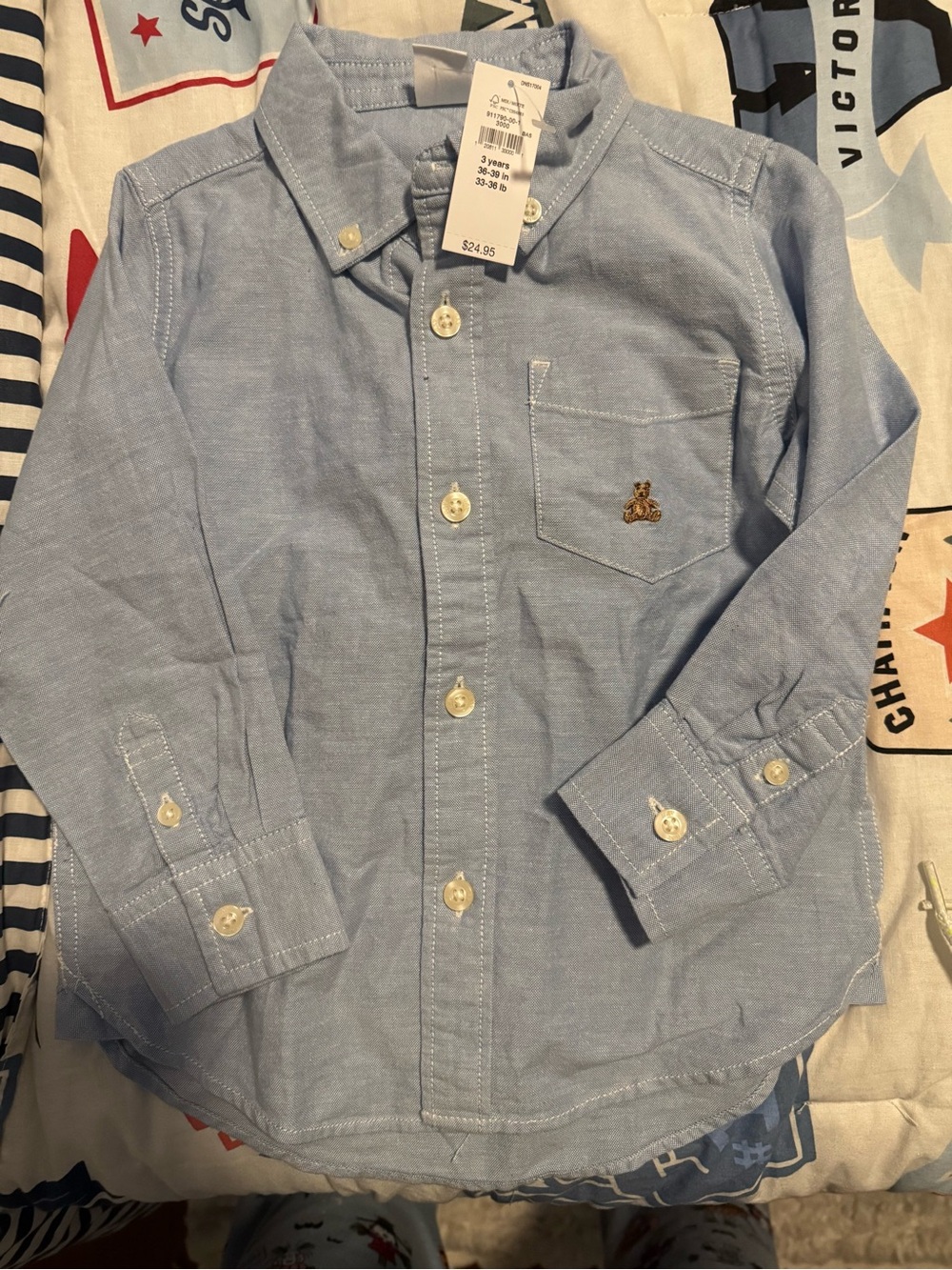 GAP Boys' Light Blue Button-Down Shirt